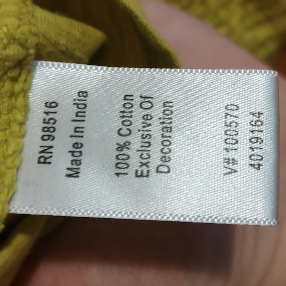 Coldwater Creek Embellished Tank Top Lime Green Woven Detail 100% Cotton Size S - Picture 7 of 7